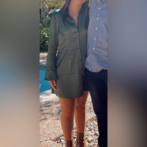 Abercrombie silk button up dress